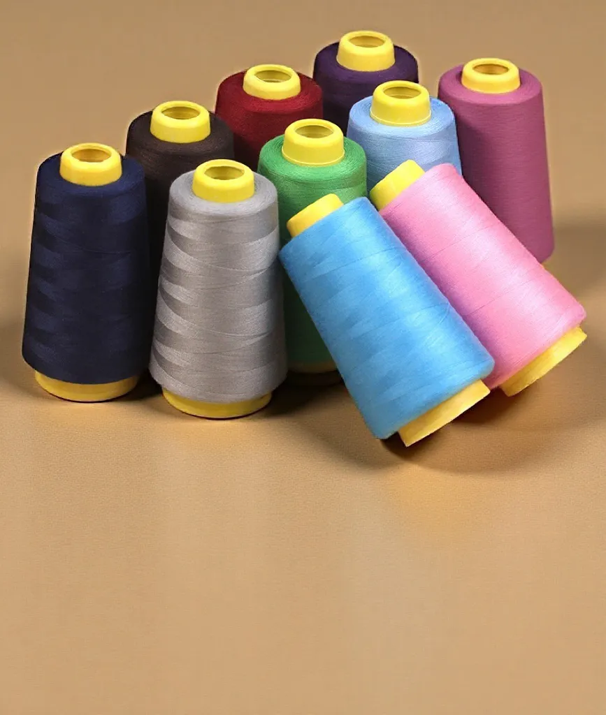 Colorful polyester sewing thread cones for garment production